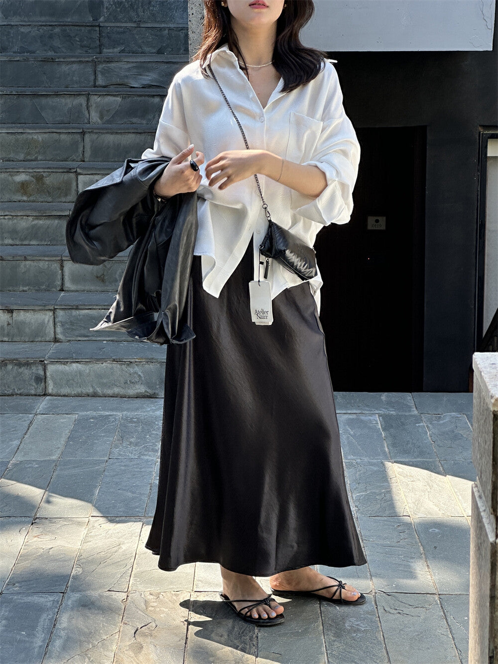 高級緞面珠光魚尾半身裙