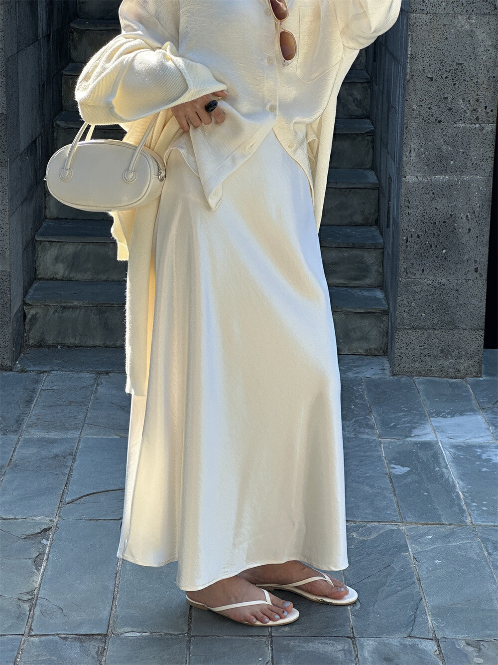 高級緞面珠光魚尾半身裙