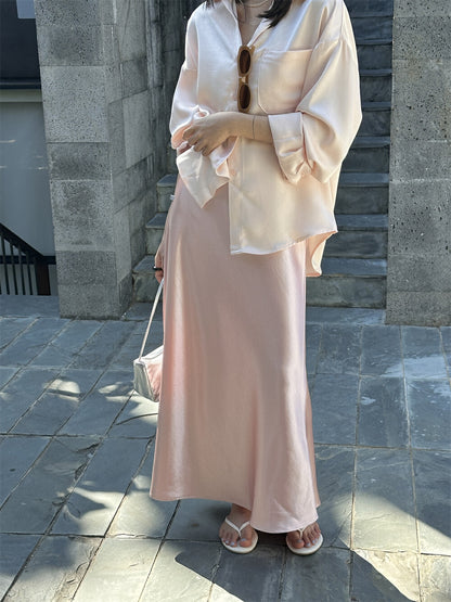 高級緞面珠光魚尾半身裙