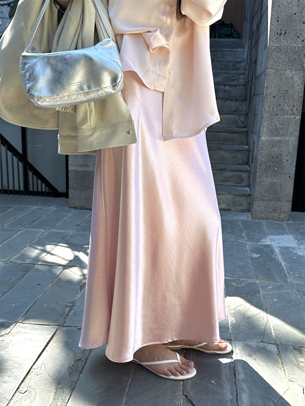 高級緞面珠光魚尾半身裙