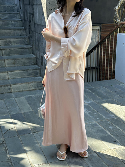 高級緞面珠光魚尾半身裙