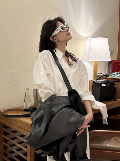 法式蕾絲拼接恤衫