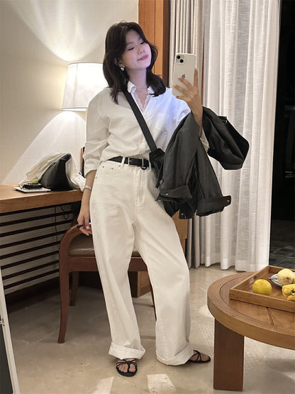 法式蕾絲拼接恤衫