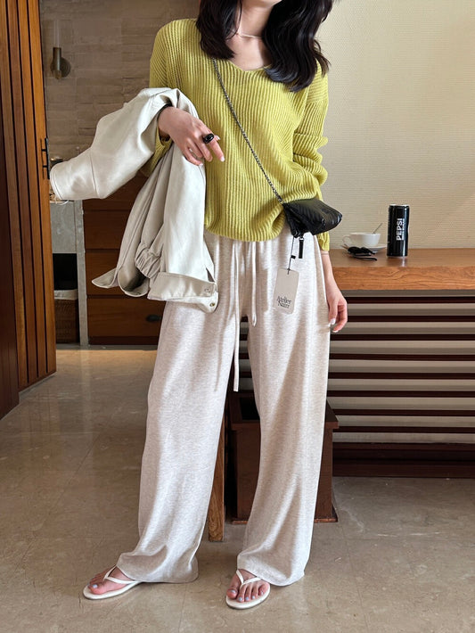 Versatile Lace-Up Loose-Fit Slimming Casual Pants