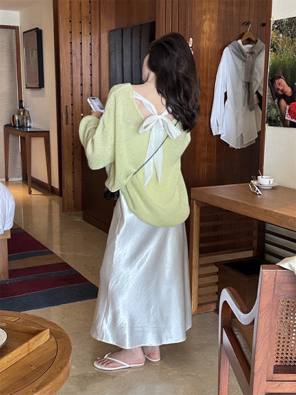 Minimalist Back-Tie Sweater