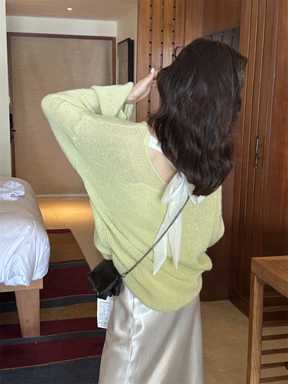 Minimalist Back-Tie Sweater