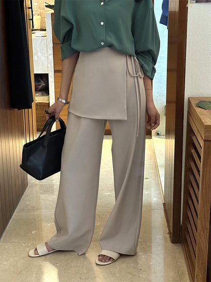 Designer-inspired layered-look trousers