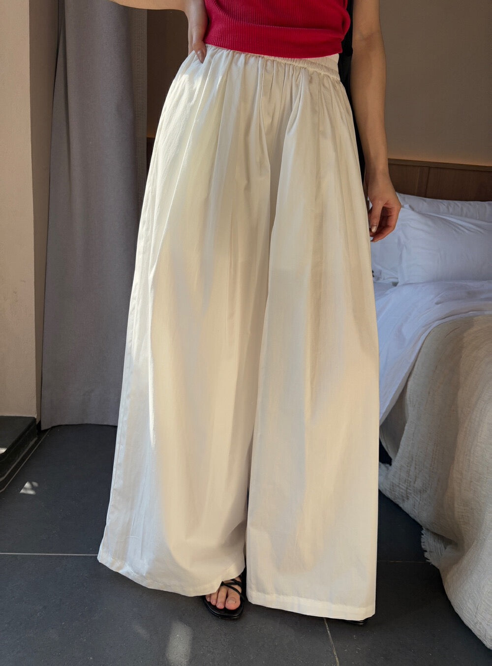 鬆弛大版闊腿休閒褲