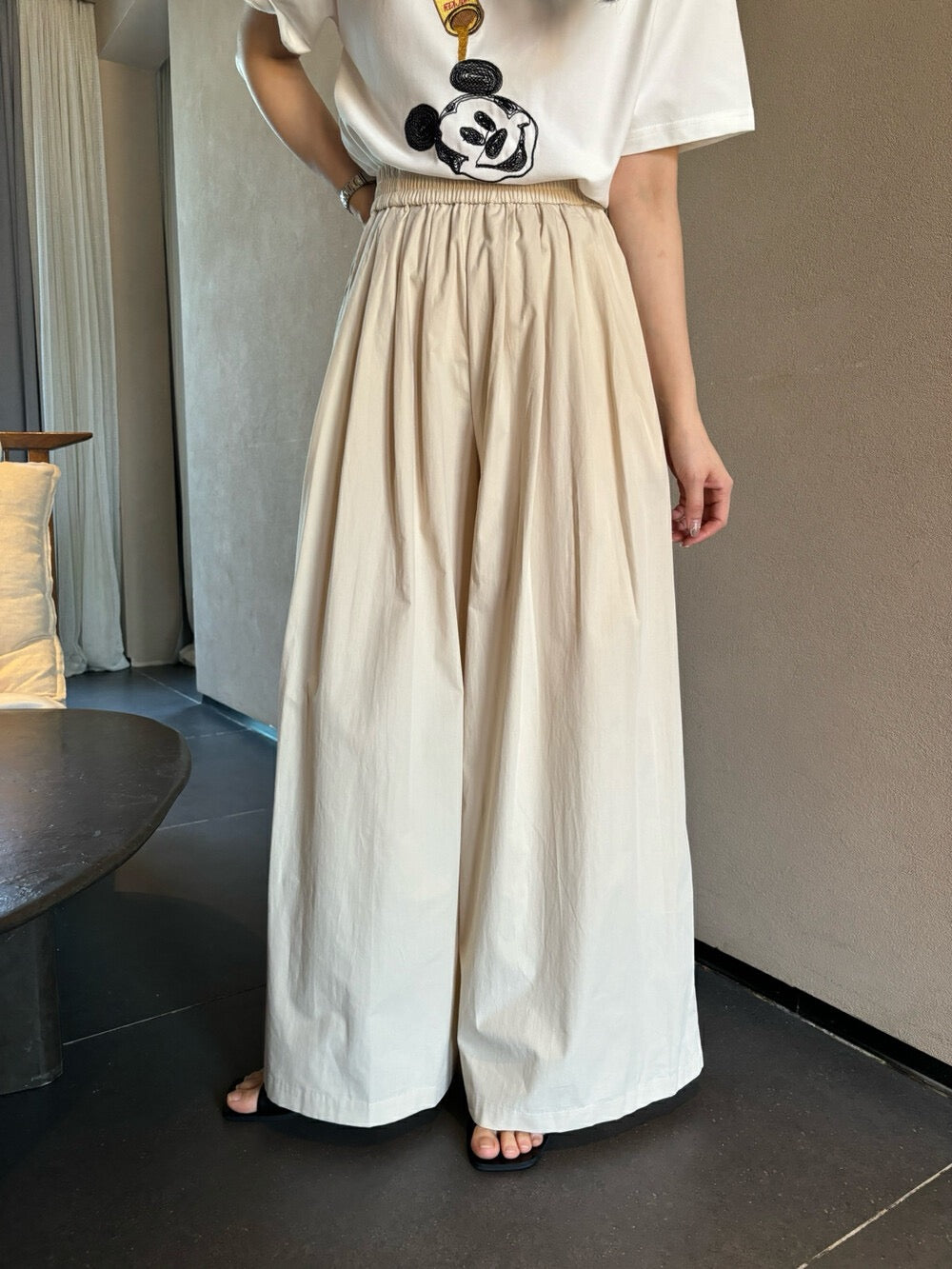 鬆弛大版闊腿休閒褲