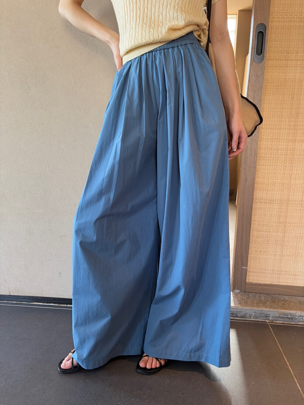 鬆弛大版闊腿休閒褲