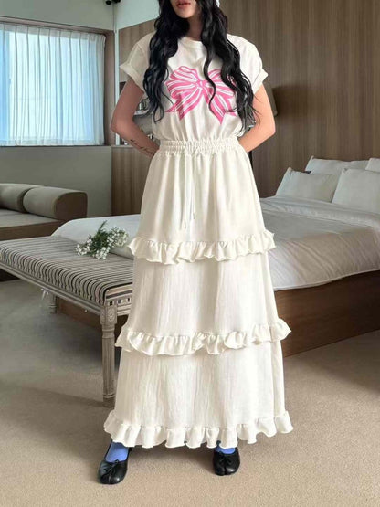 Layered Cake Skirt Sweatshirt Skirt