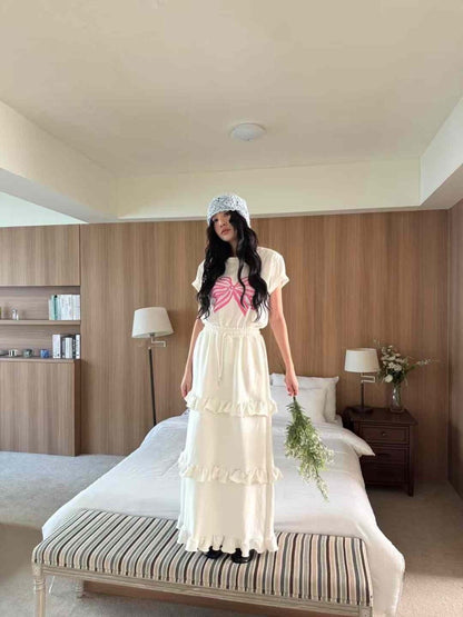 Layered Cake Skirt Sweatshirt Skirt