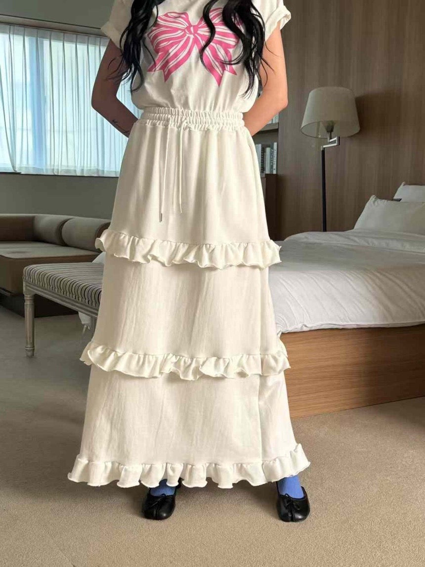 Layered Cake Skirt Sweatshirt Skirt