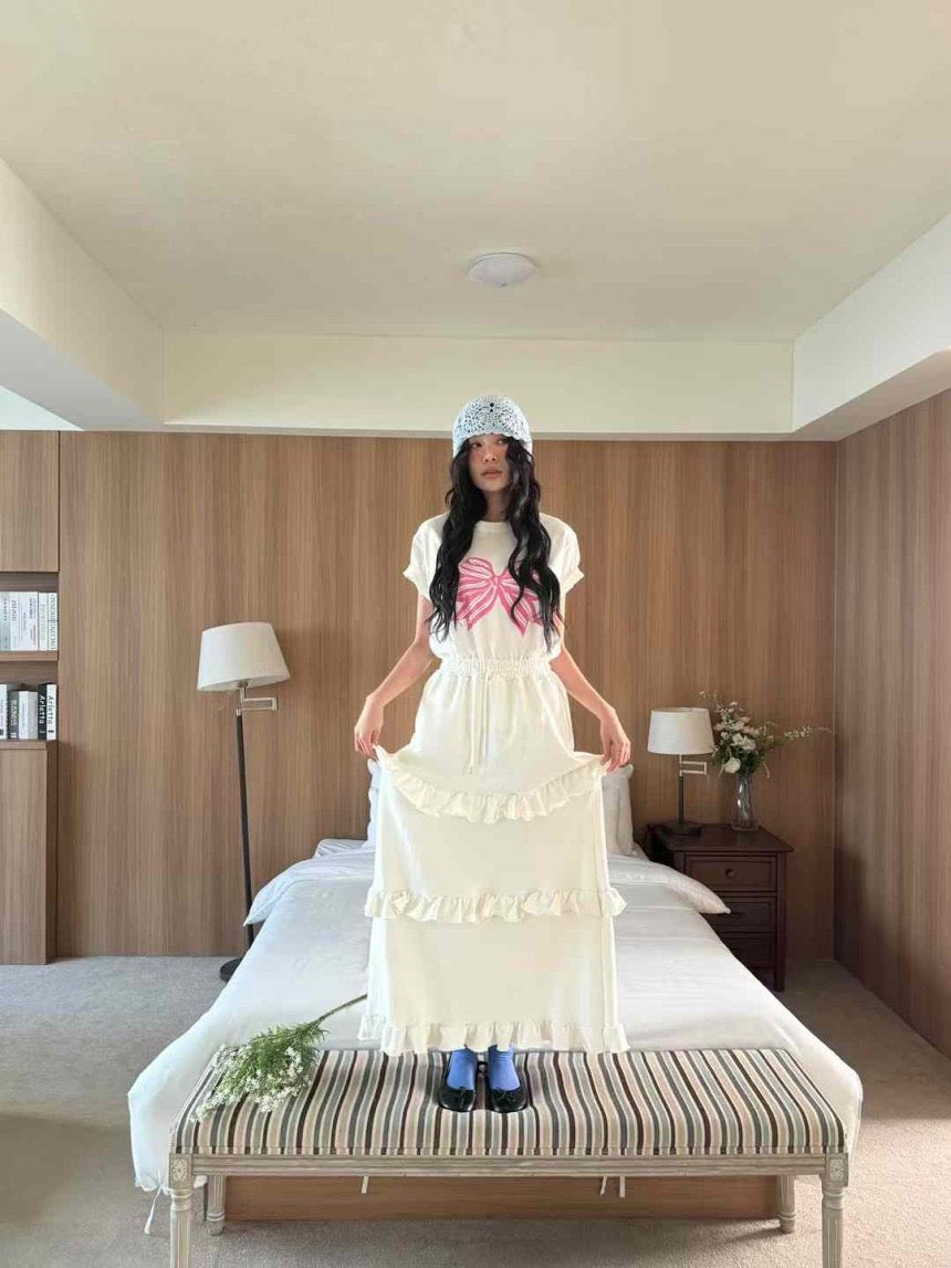 Layered Cake Skirt Sweatshirt Skirt