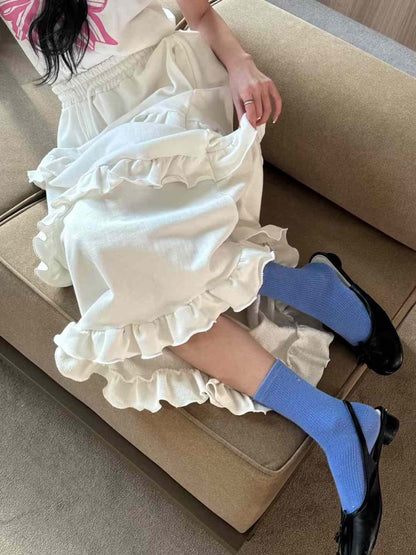 Layered Cake Skirt Sweatshirt Skirt