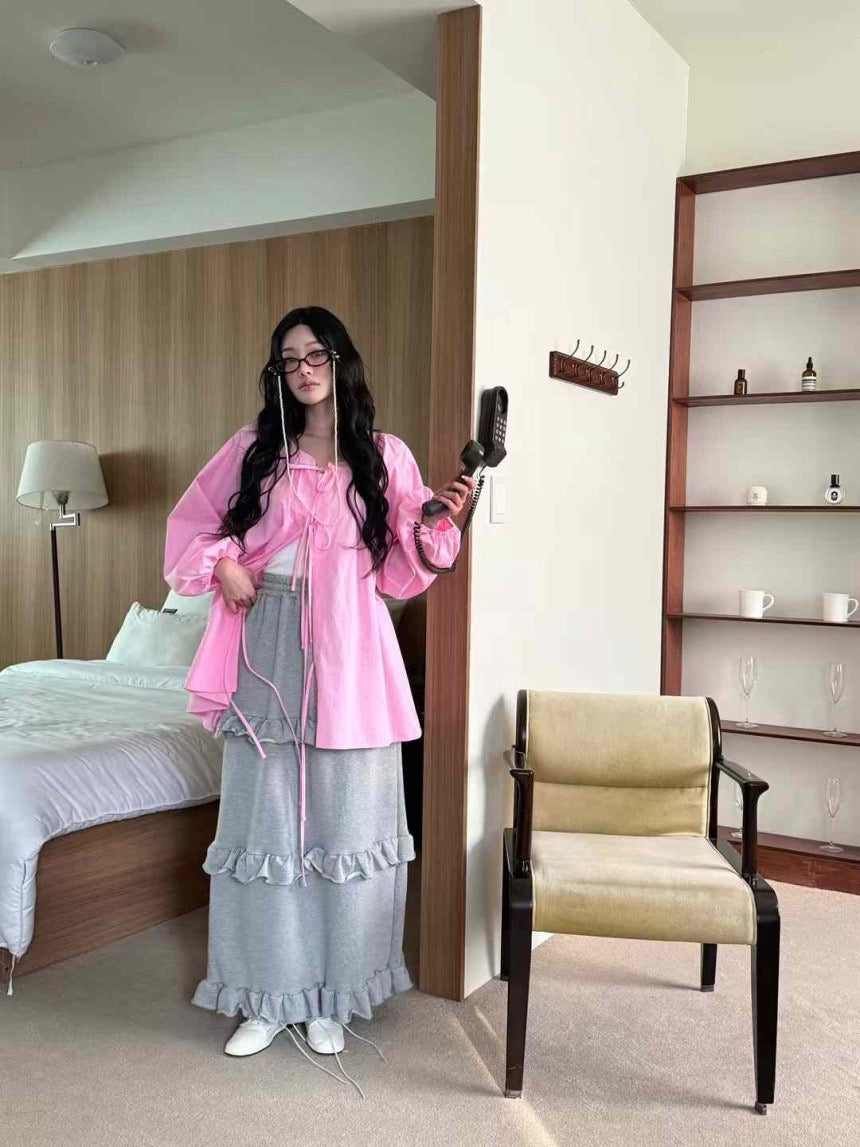 Layered Cake Skirt Sweatshirt Skirt