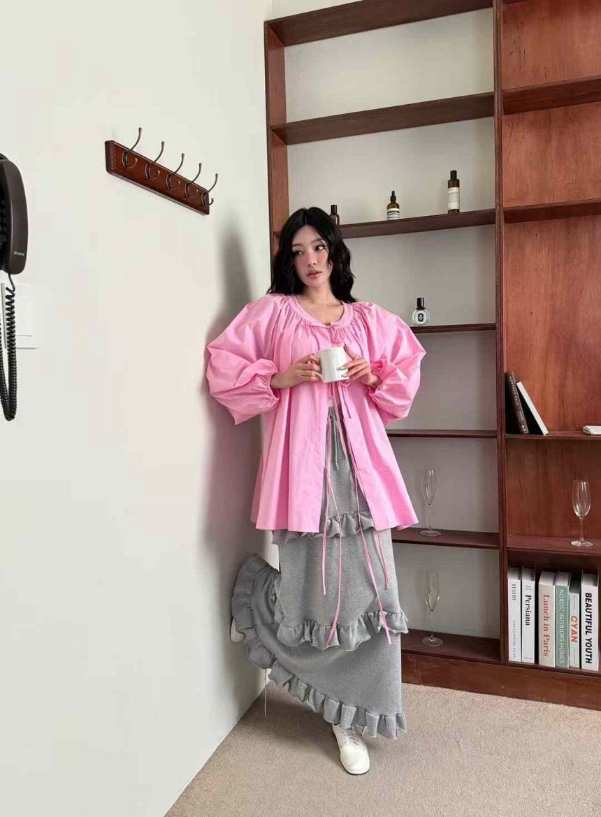 Layered Cake Skirt Sweatshirt Skirt