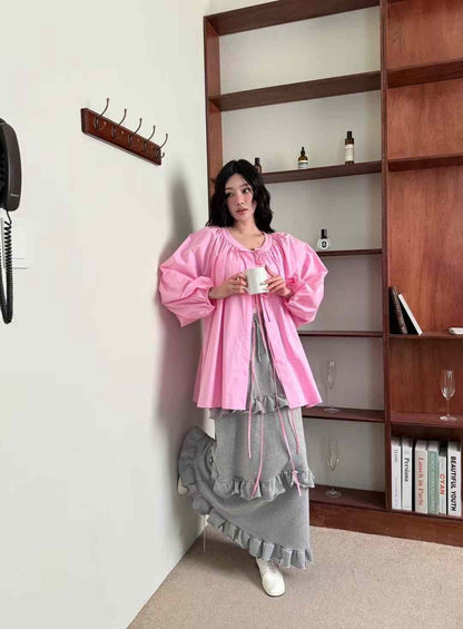 Layered Cake Skirt Sweatshirt Skirt