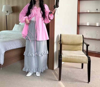 Layered Cake Skirt Sweatshirt Skirt