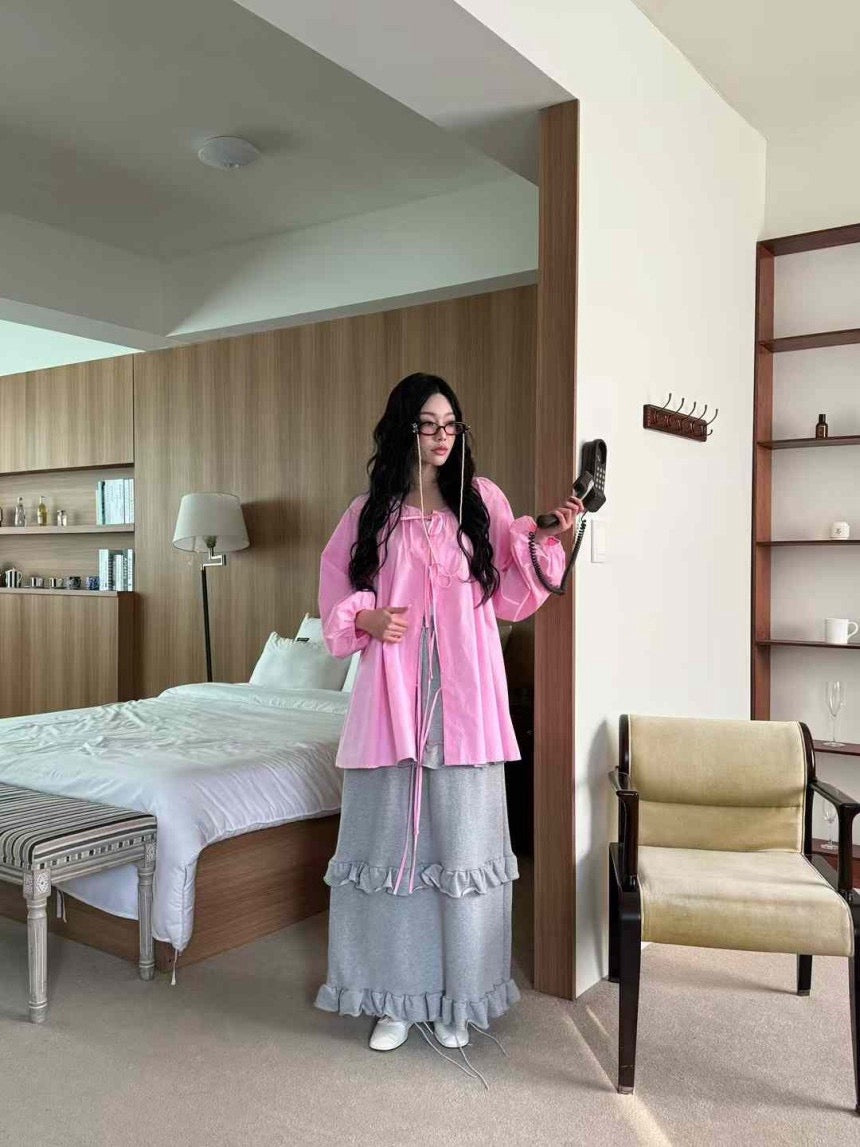 Layered Cake Skirt Sweatshirt Skirt