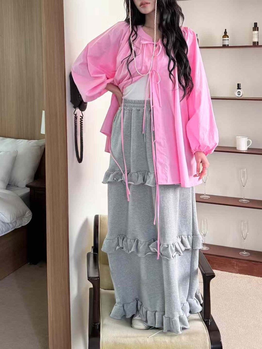 Layered Cake Skirt Sweatshirt Skirt