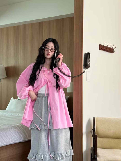 Layered Cake Skirt Sweatshirt Skirt