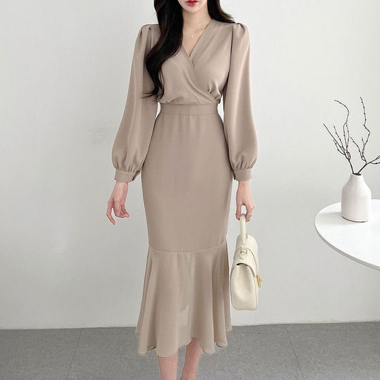 クロスレースアップマーメイドワンピース