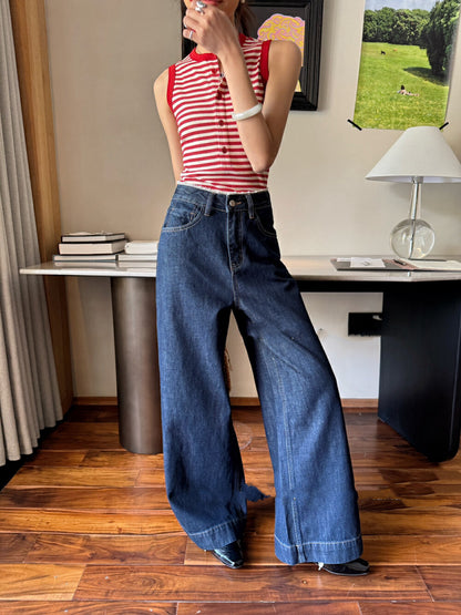 珍珠米腰頭特色牛仔褲