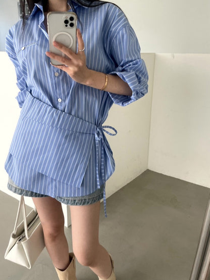 縦縞シャツワンピースカーテンセット