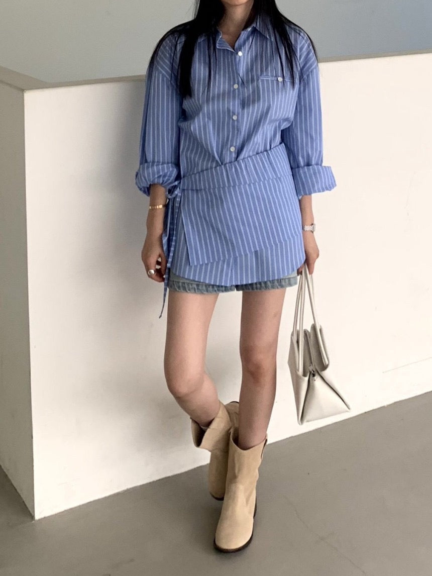 縦縞シャツワンピースカーテンセット