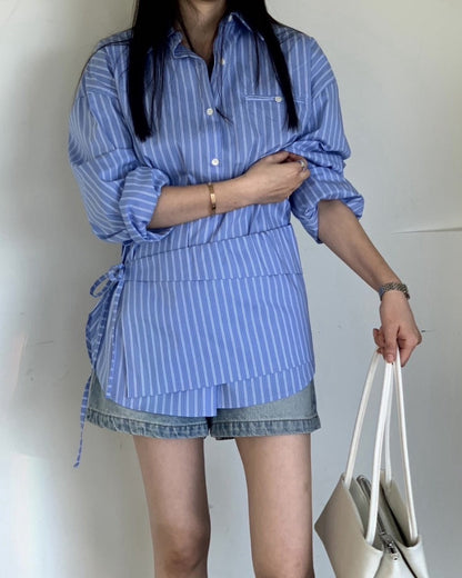 縦縞シャツワンピースカーテンセット