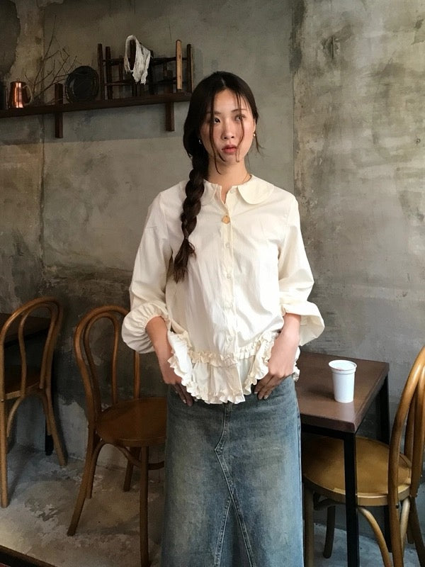 別緻荷葉邊恤衫