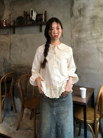 別緻荷葉邊恤衫