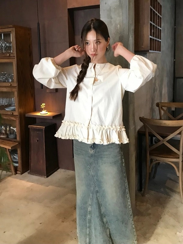 別緻荷葉邊恤衫