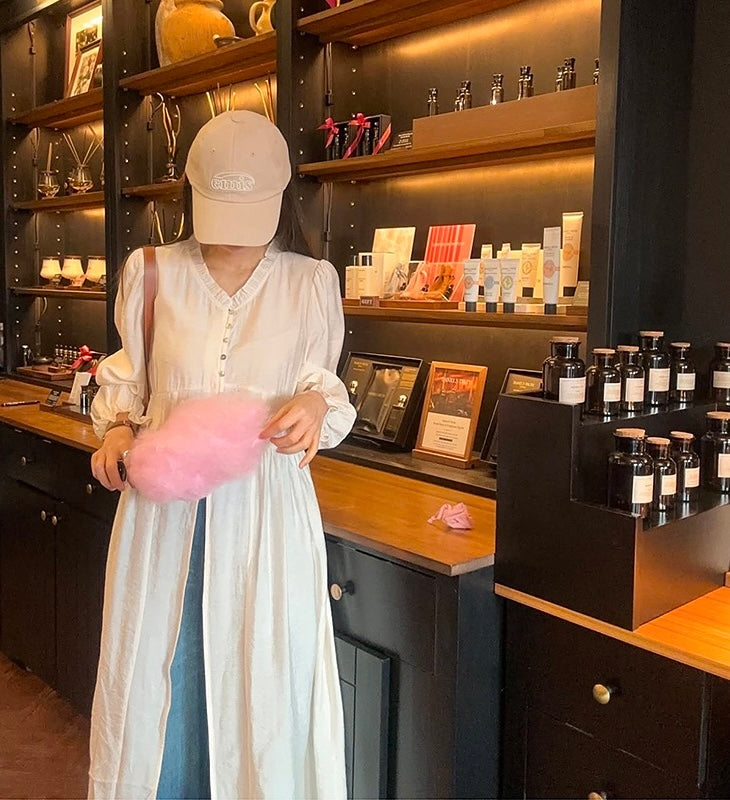 單排扣開衫連身裙