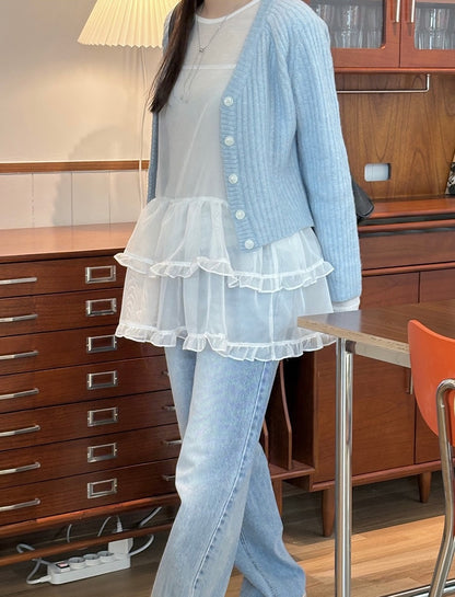 Puff Hem Strappy Dress