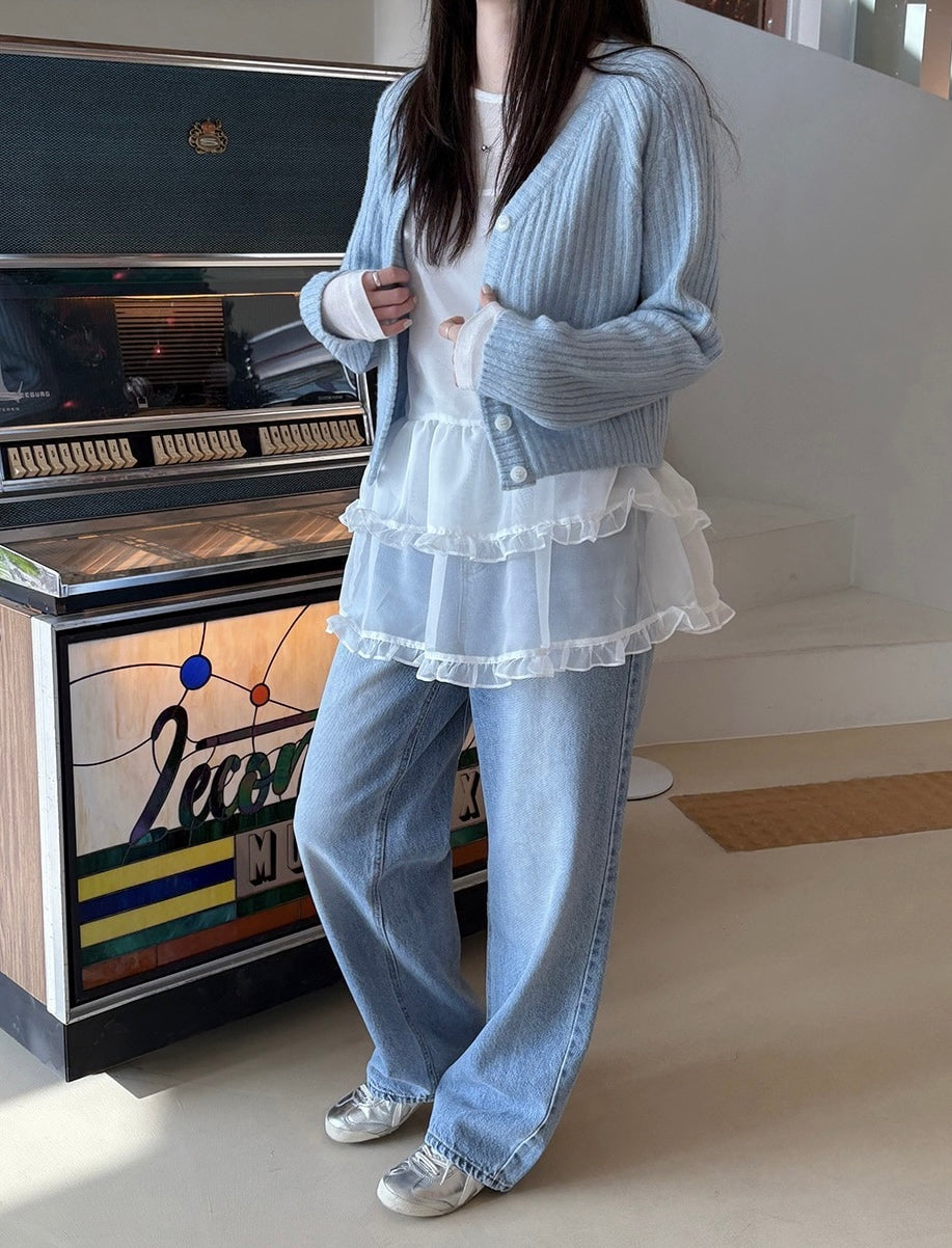 Puff Hem Strappy Dress