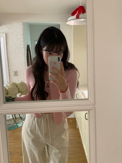 Elastic Waist Ruffle Trim Casual Pants