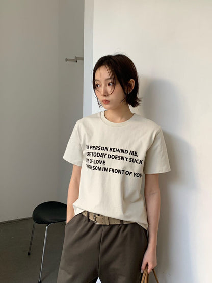 簡約字母印花T恤