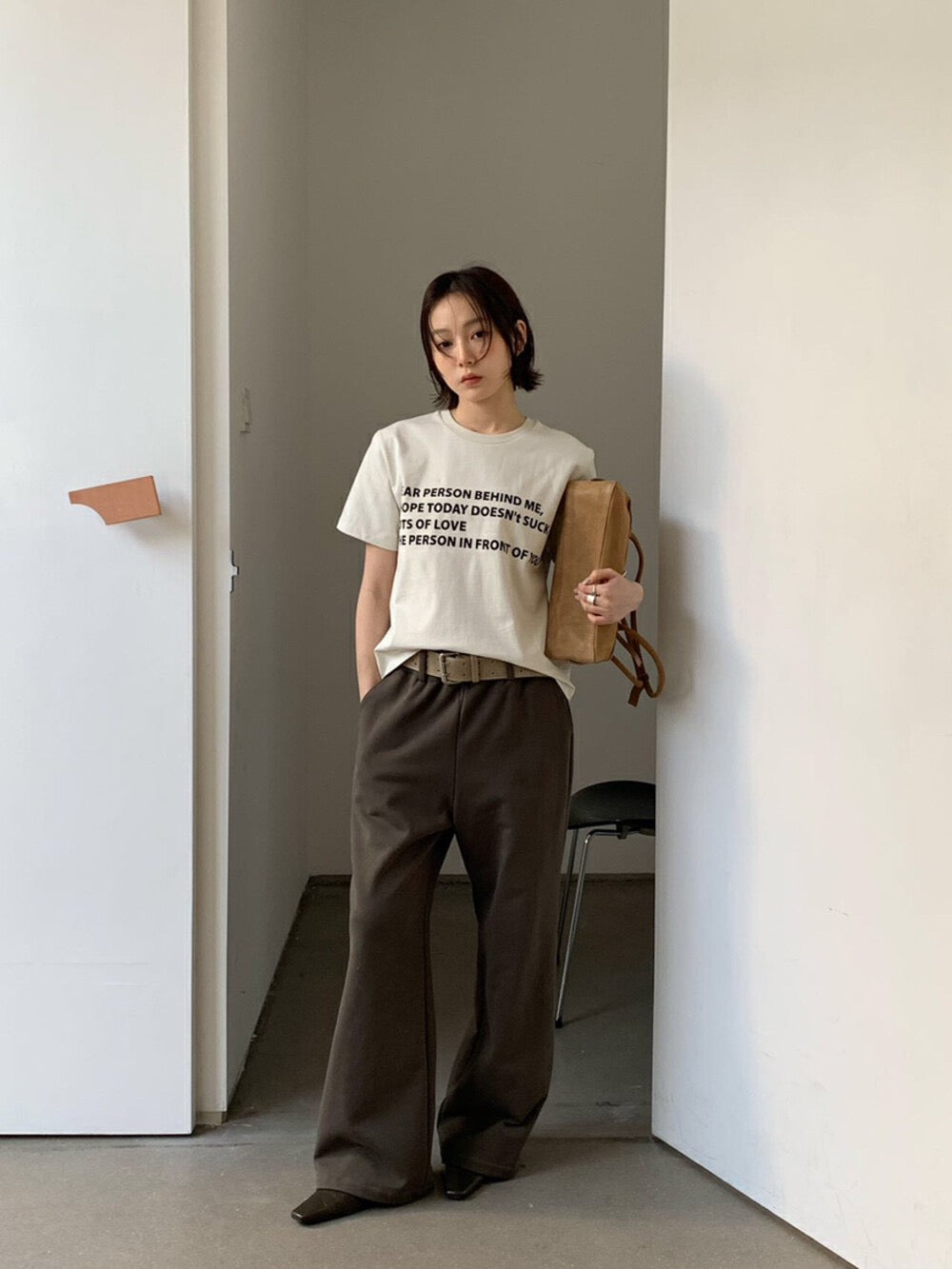 簡約字母印花T恤