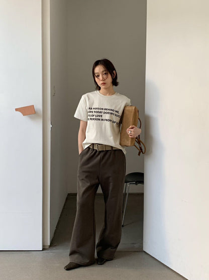 簡約字母印花T恤