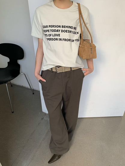 簡約字母印花T恤