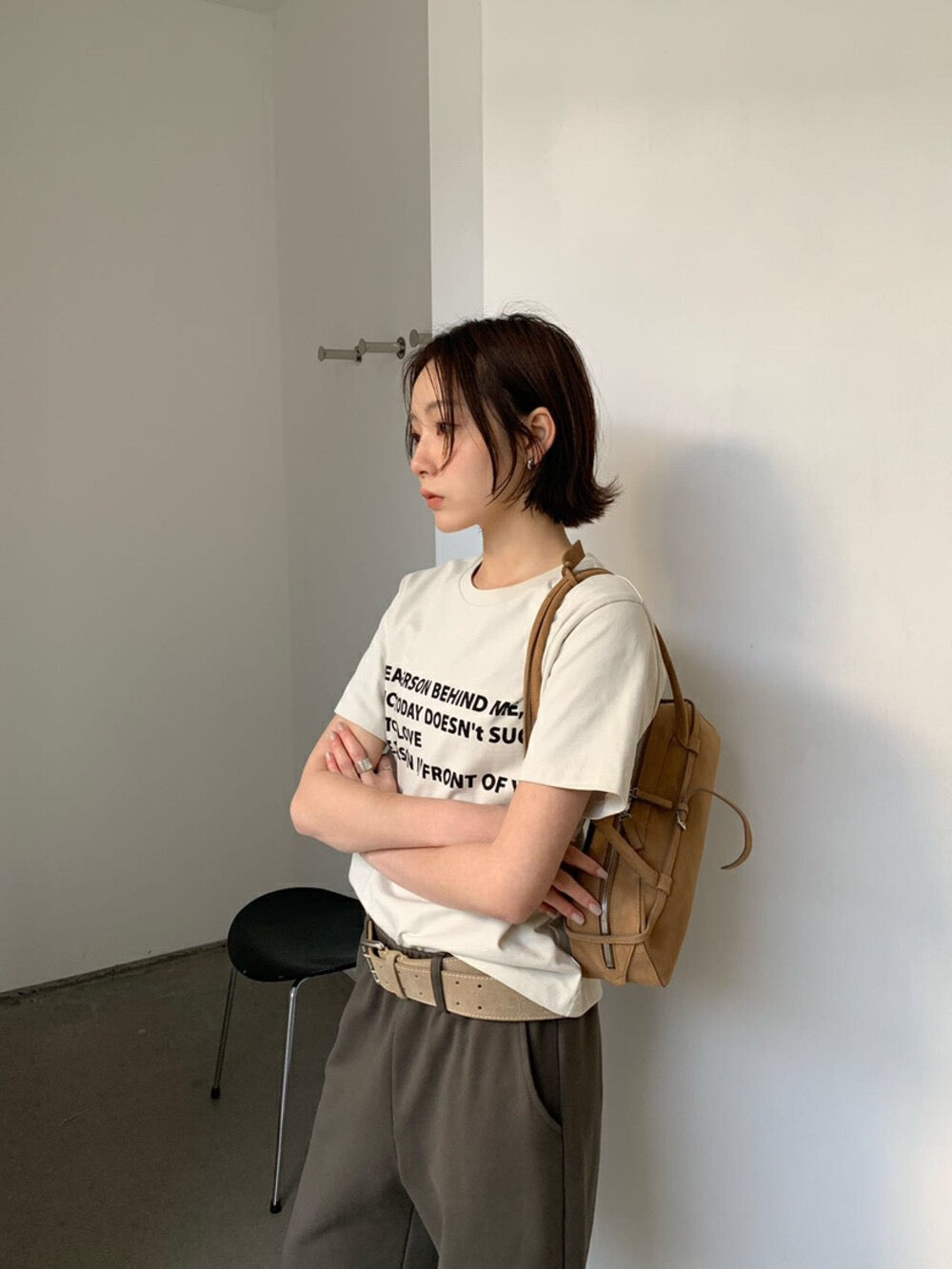 簡約字母印花T恤