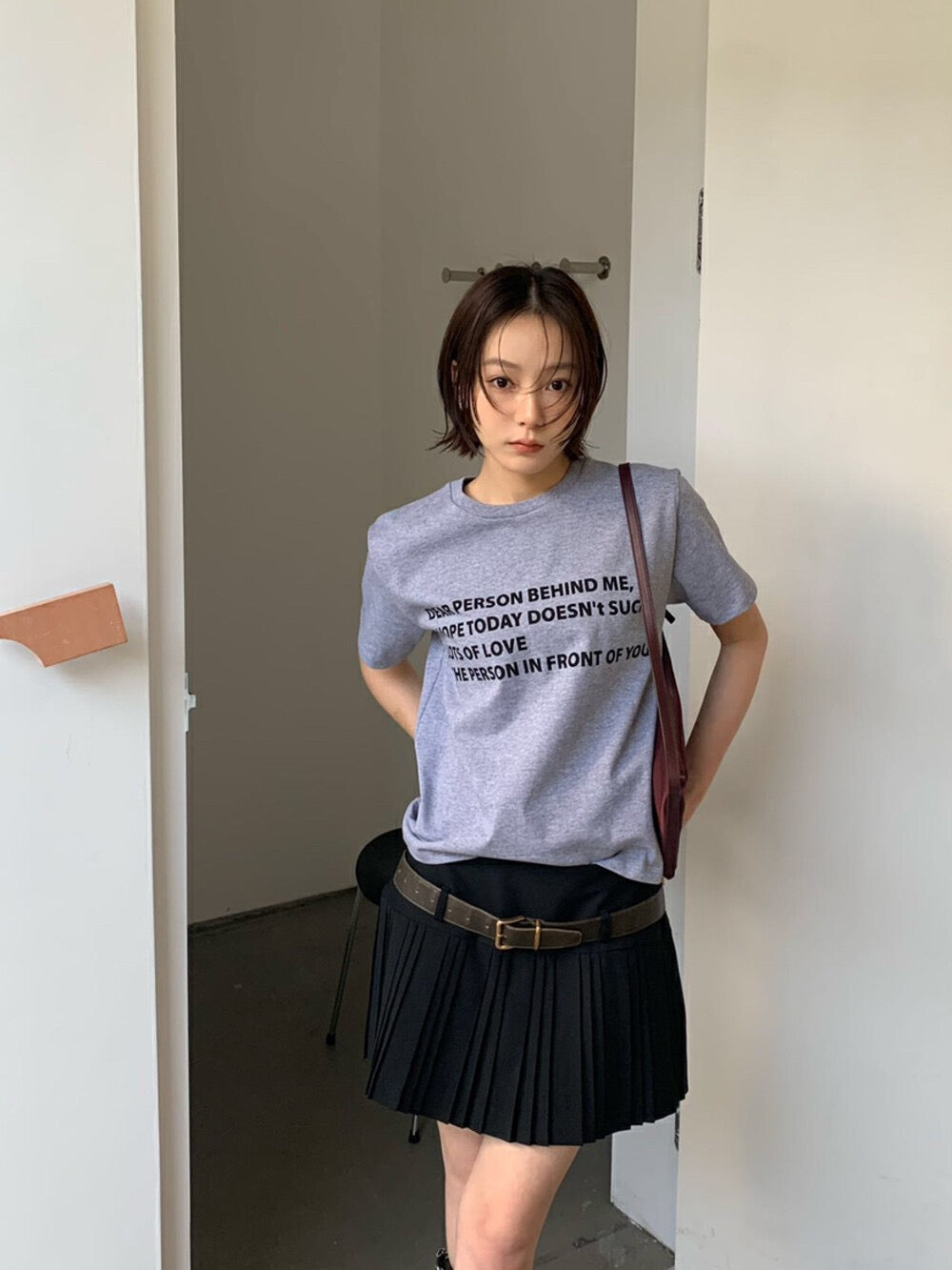 簡約字母印花T恤