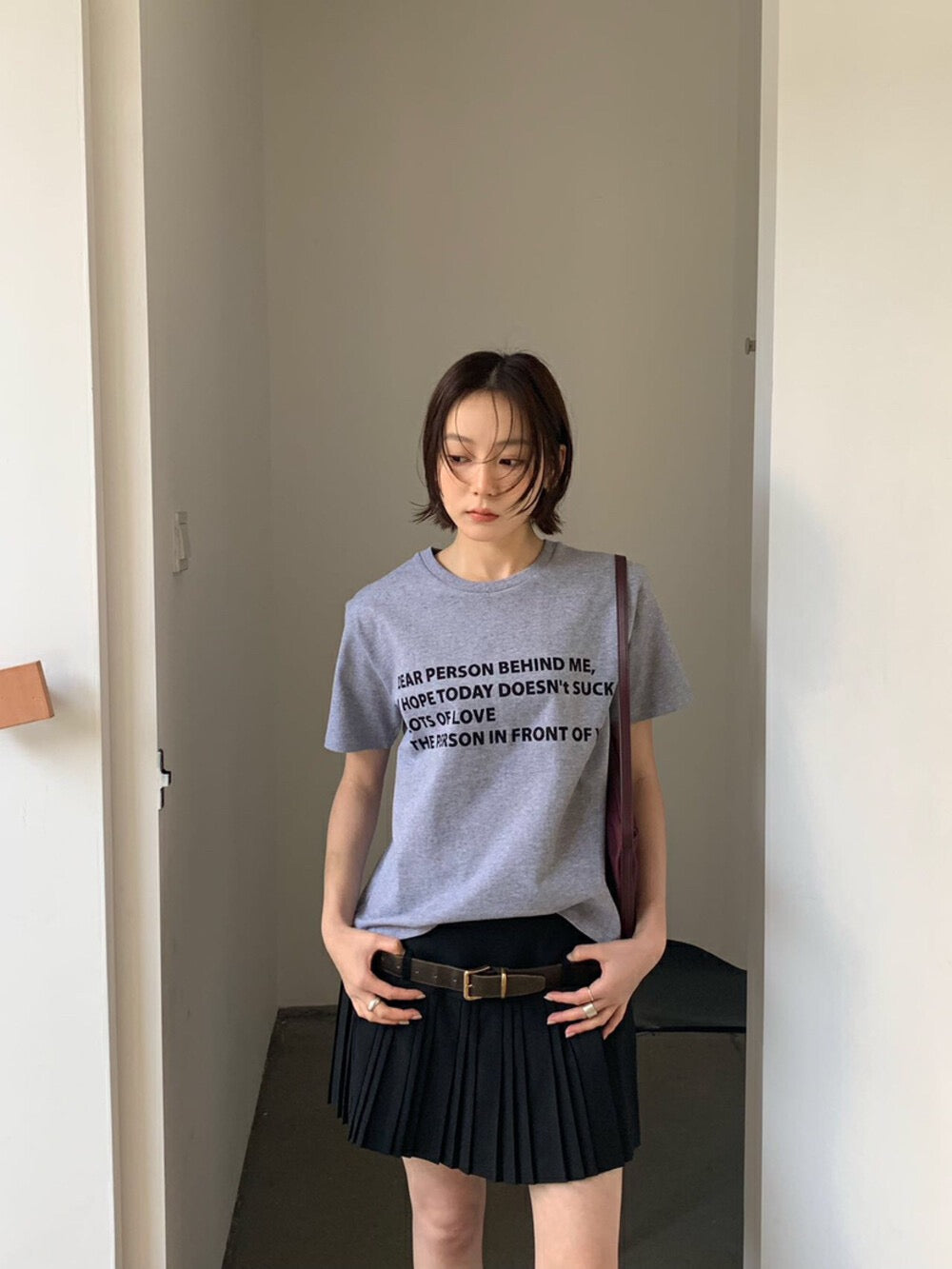 簡約字母印花T恤