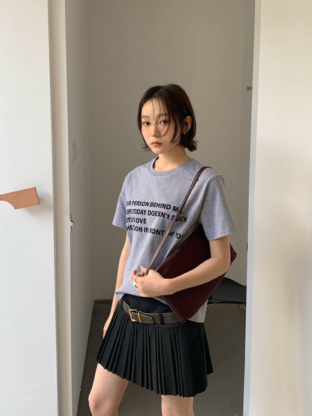 簡約字母印花T恤