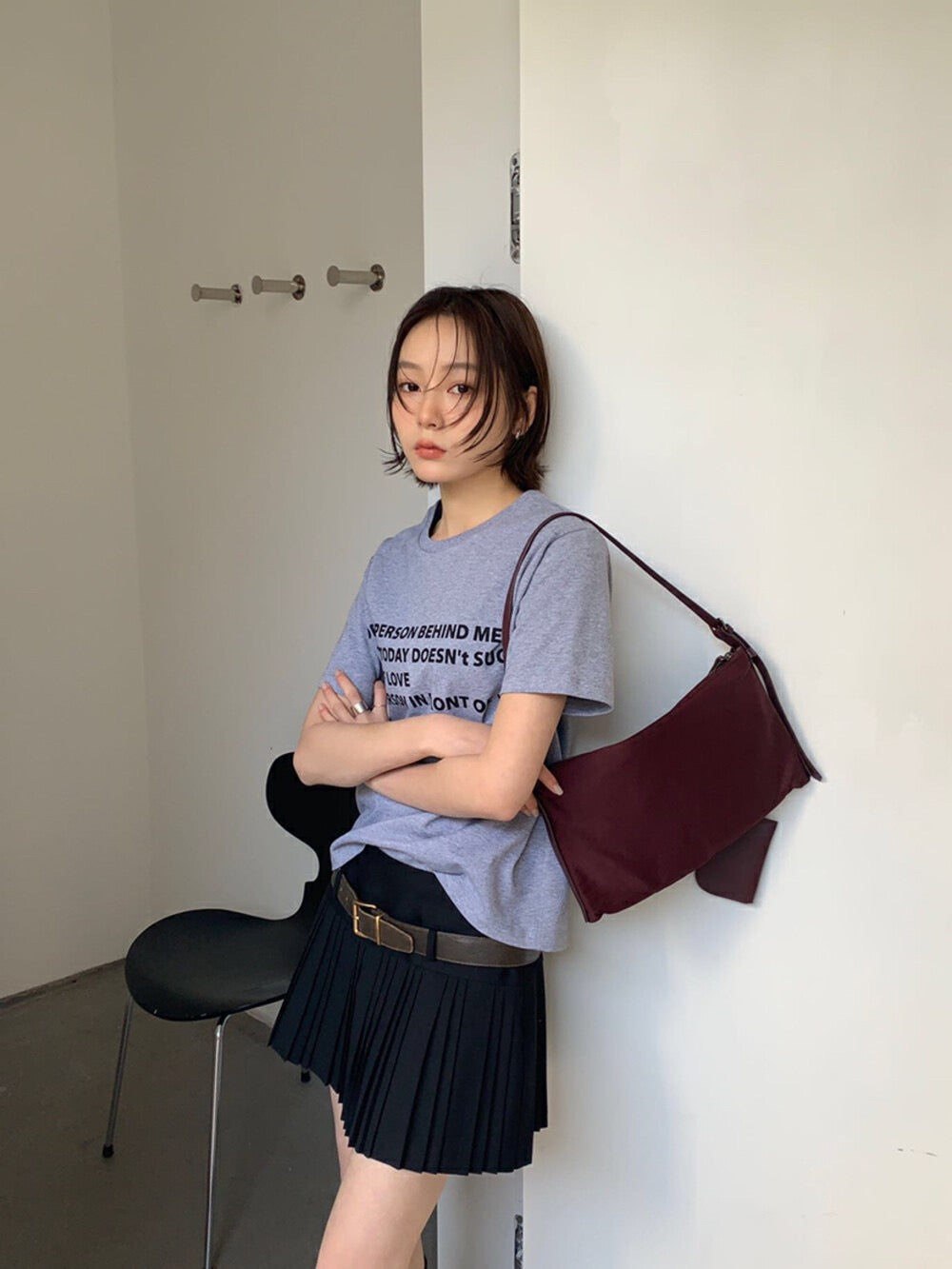 簡約字母印花T恤