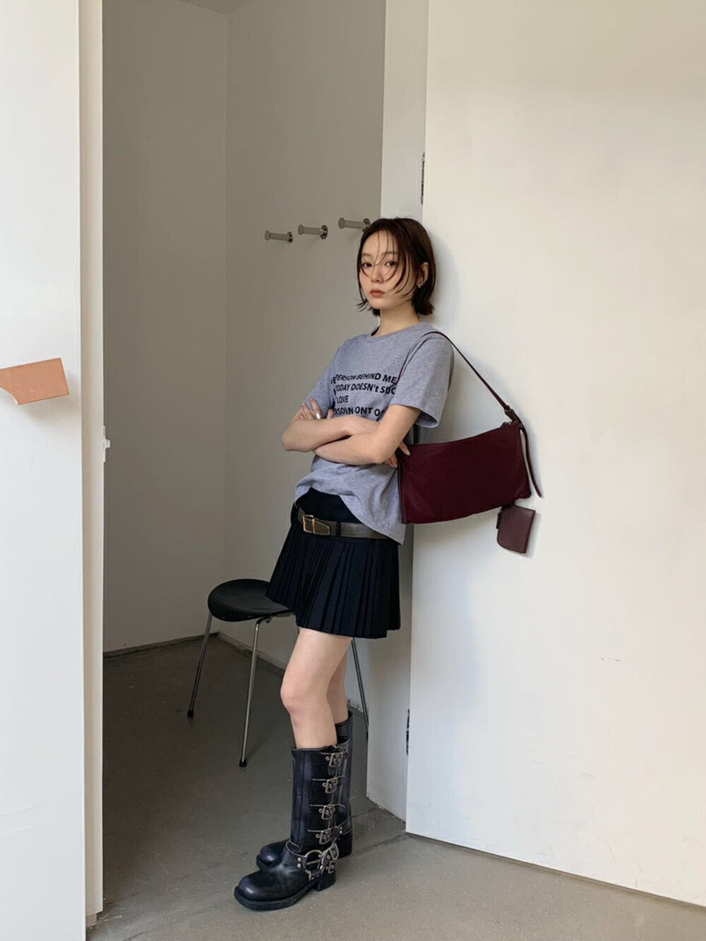 簡約字母印花T恤