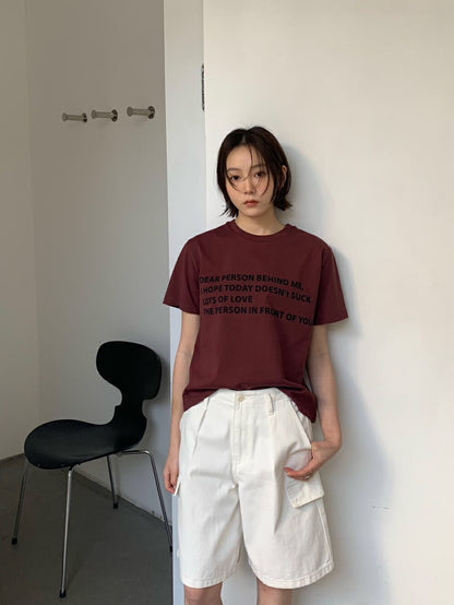 簡約字母印花T恤