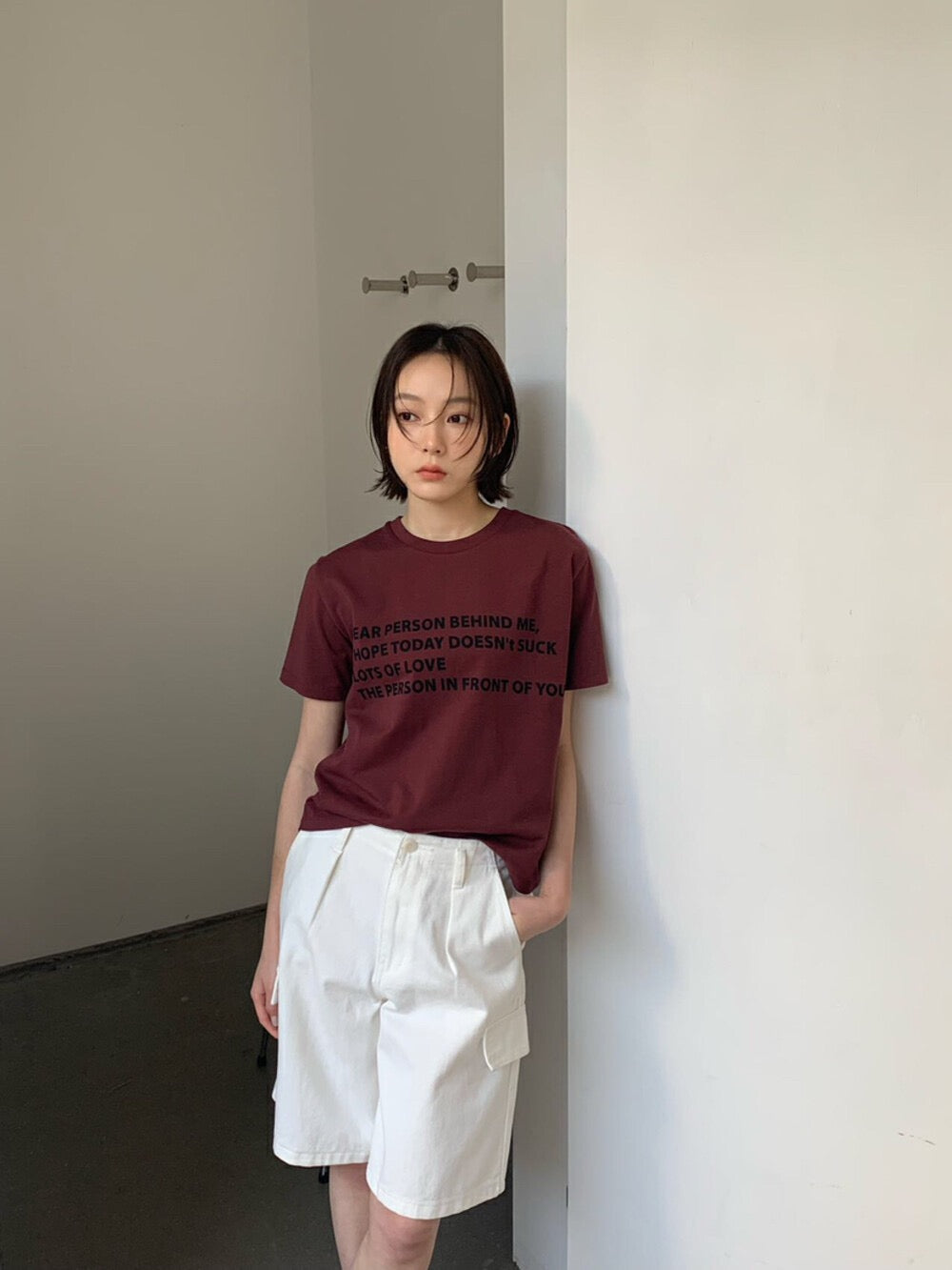 簡約字母印花T恤